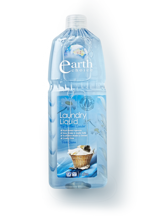 A bottle of Earth Choice Laundry Liquid