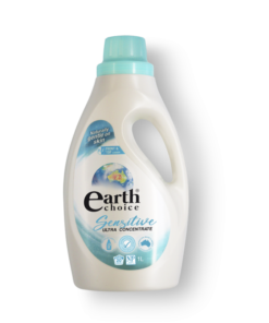 A bottle of Earth Choice Sensitive Ultra Concentrate Laundry Liquid Top & Front Loader 1L