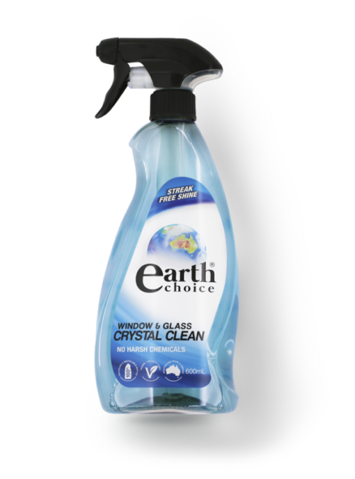 A bottle of Earth Choice Window & Glass Cleaner