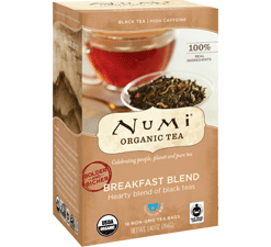 A box of Numi Organic Breakfast Blend Tea