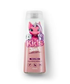 A bottle of Organic Care Naturals Kids 3in1 Berry Bliss Conditioning Shampoo & Body Wash 400ml
