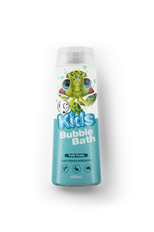 A bottle of Organic Care Naturals Kids Tutti Fruity Bubble Bath