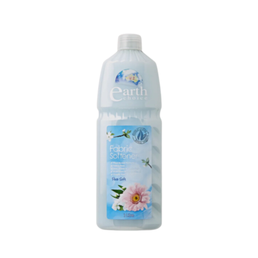 A bottle of Earth Choice Pure Fabric Softener
