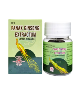 A bottle of Panax Ginseng Extractum capsules