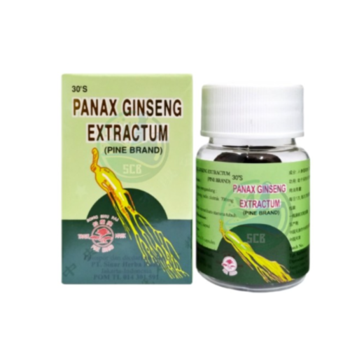 A bottle of Panax Ginseng Extractum capsules