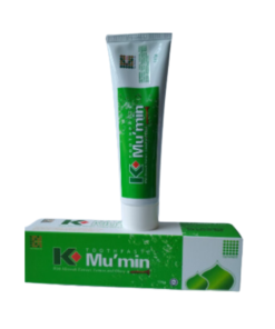 A tube of K-Mu'Min Toothpaste