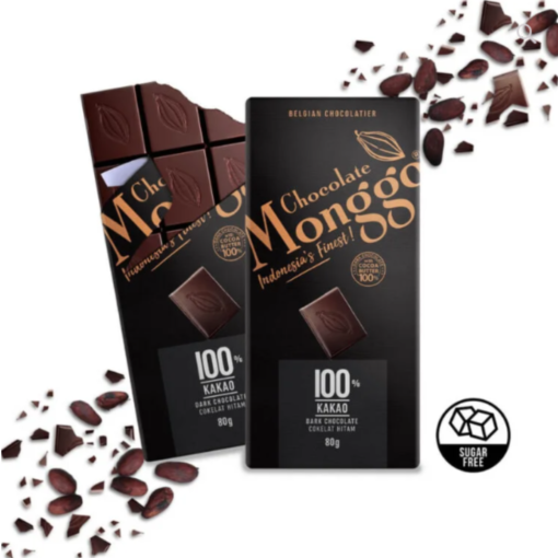 Monggo dark chocolate 100% 80g tablet