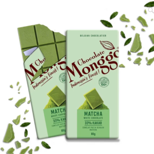 Monggo white chocolate Matcha 33% 80g tablet