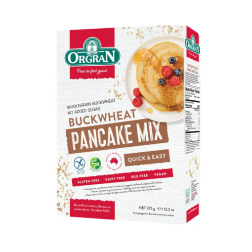 A pack of Orgran Buckwheat pancake mix