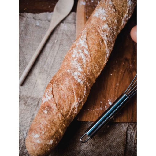 a homemade rustic baguette from Bali Buda