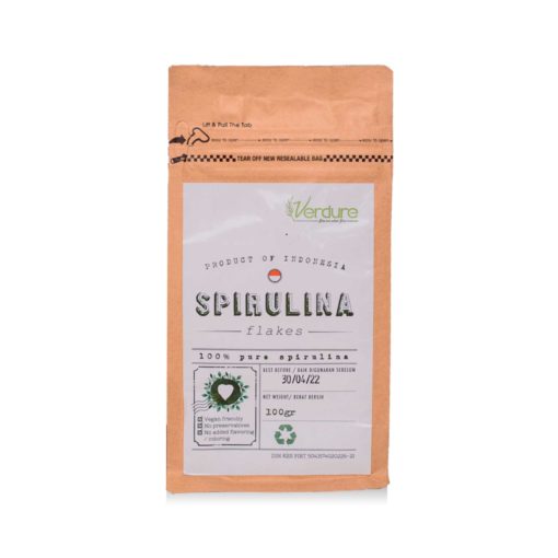 100% pure spirulina crunchy flakes from Verdure Bali