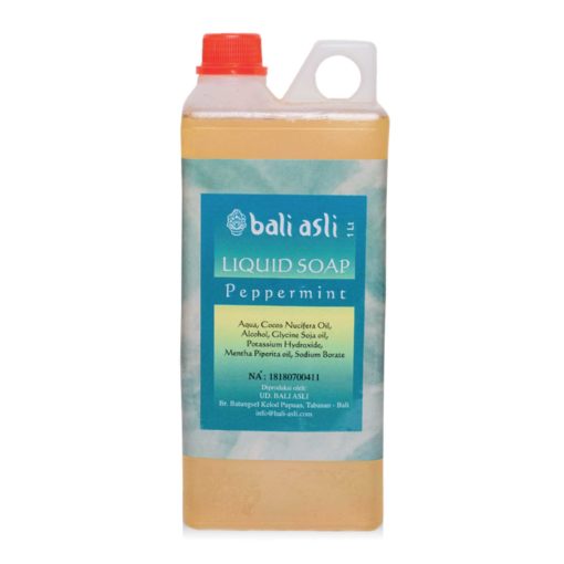 A bottle of Bali Asli Peppermint Natural Liquid Soap 1l