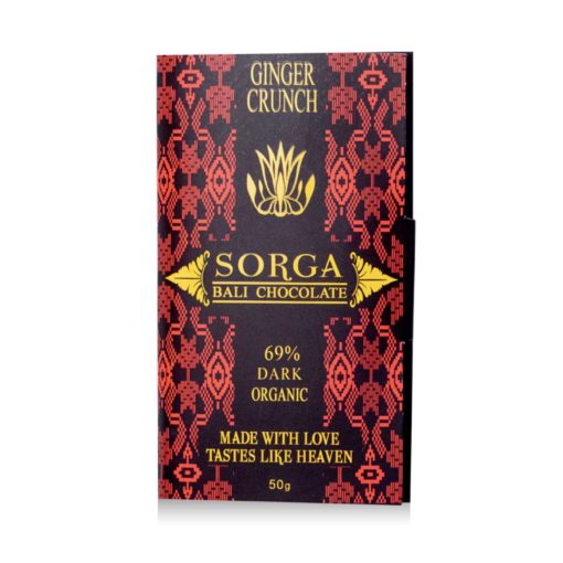 A bar of Sorga Ginger Crunch 69%