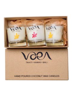 vaea natural paraffin-free candles, box of 3 scents