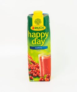 A bottle of Rauch Happy Day Cranberry 1l