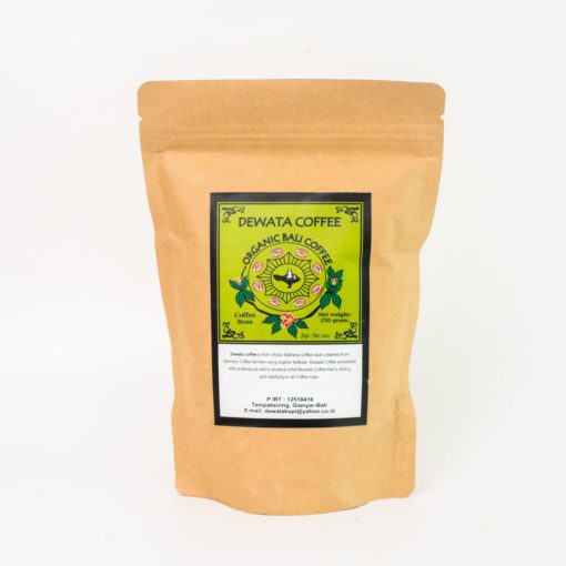 A pouch of Dewata Organic Bali Coffee Beans