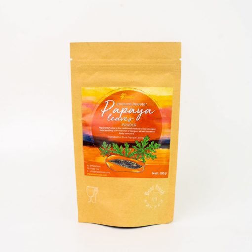 A pouch of Made Tea Papaya Leaf Powder