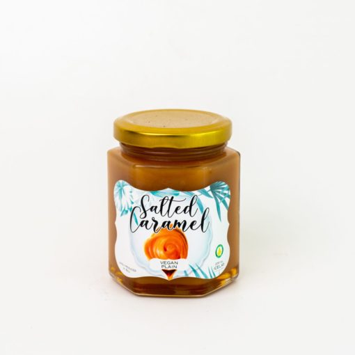 A jar of Icelab vegan salted caramel