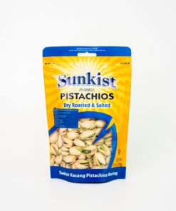 A bag of Sunkist dry-roasted and salted pistachios