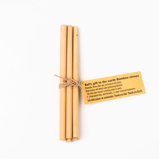 Bamboo White Straws Set