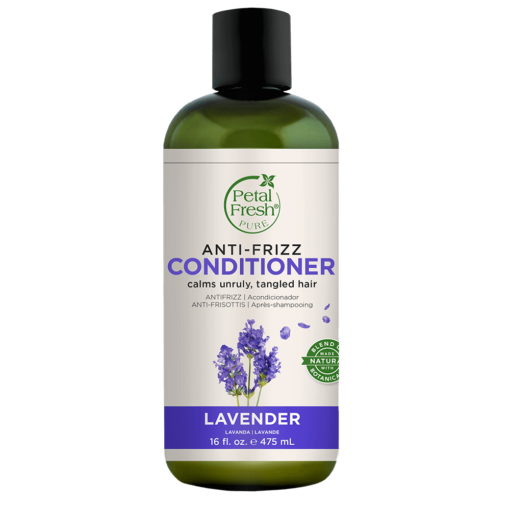 A bottle of Petal Fresh Pure Lavender Anti-Frizz Conditioner 475ml