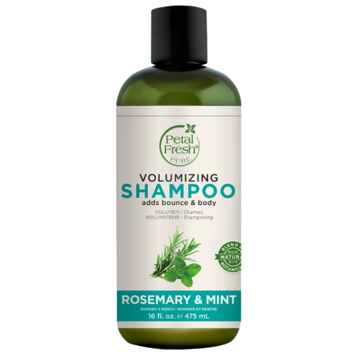 A bottle of Petal Fresh Pure Rosemary and Mint Volumizing Shampoo 475ml