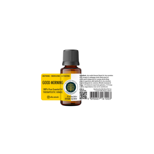 A bottle of Ailia Good Morning essential oil blend
