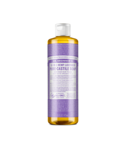 A bottle of Dr. Bronner's Lavender Pure Castile Liquid Soap