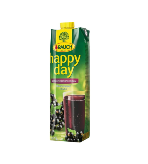 A bottle of Rauch Happy Day Blackberry 1l