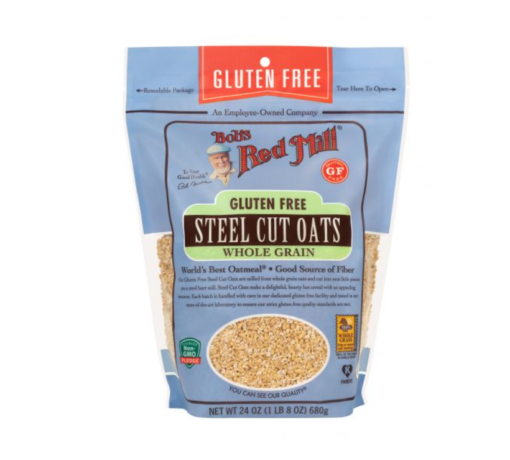 A pack of Bob's Red Mill gluten-free steel cut oats