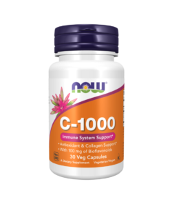 A bottle of Now C 1000 100 vegan capsules