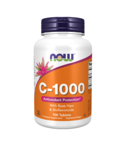 A bottle of Now C 1000 with Rose Hips