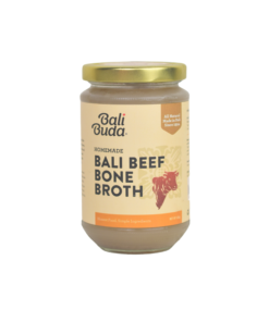 A jar of Bali Buda homemade bali beef bone broth