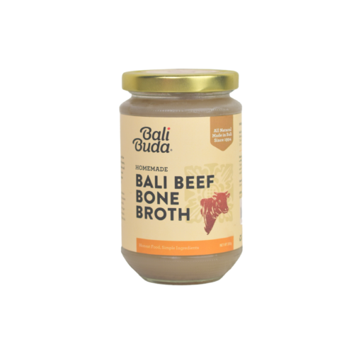 A jar of Bali Buda homemade bali beef bone broth