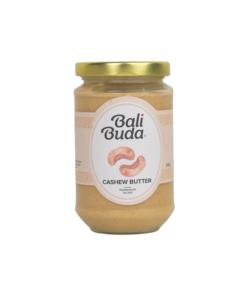 A jar of Bali Buda homemade cashew butter