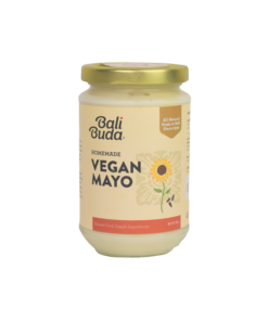 A jar of Bali Buda homemade vegan mayonnaise