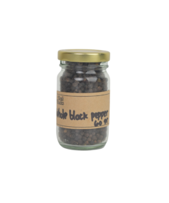 A jar of Bali Buda whole black pepper