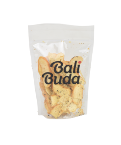 A pack of Bali Buda's homemade bagel chips