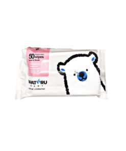 A packet of Wateru Hand and Mouth 50 Wipes