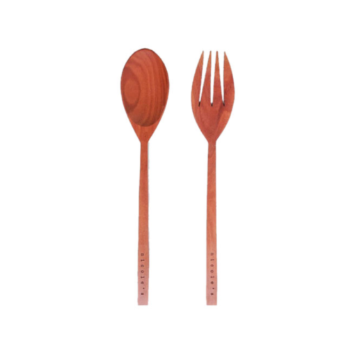 Nicole's Natural wooden dinner spoon and fork set