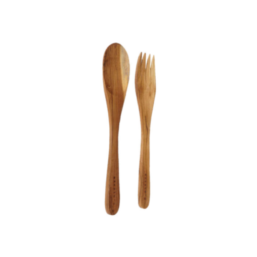 Nicole's Natural wooden salad spoon and fork set